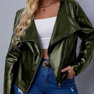 New Green leather jacket